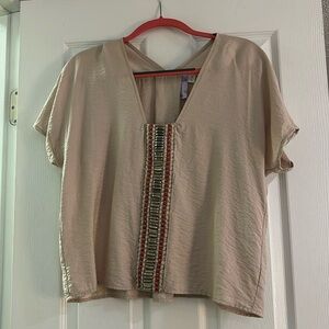 Cream beaded blouse